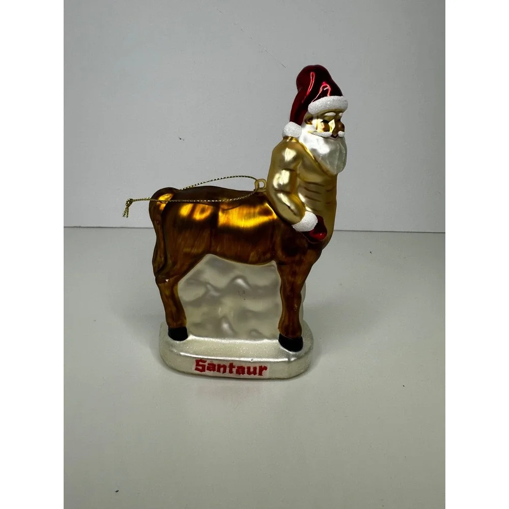 Archie MCPhee Glass Santaur Christmas Ornament Santa Horse Minotaur
